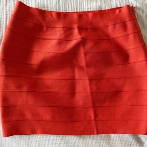 Forever 21 Orange-Red Ribbed Mini Skirt